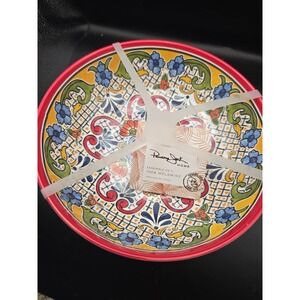 Panama Jack Melamine 4 Bowls Spanish Tile Red Gold Color NEW